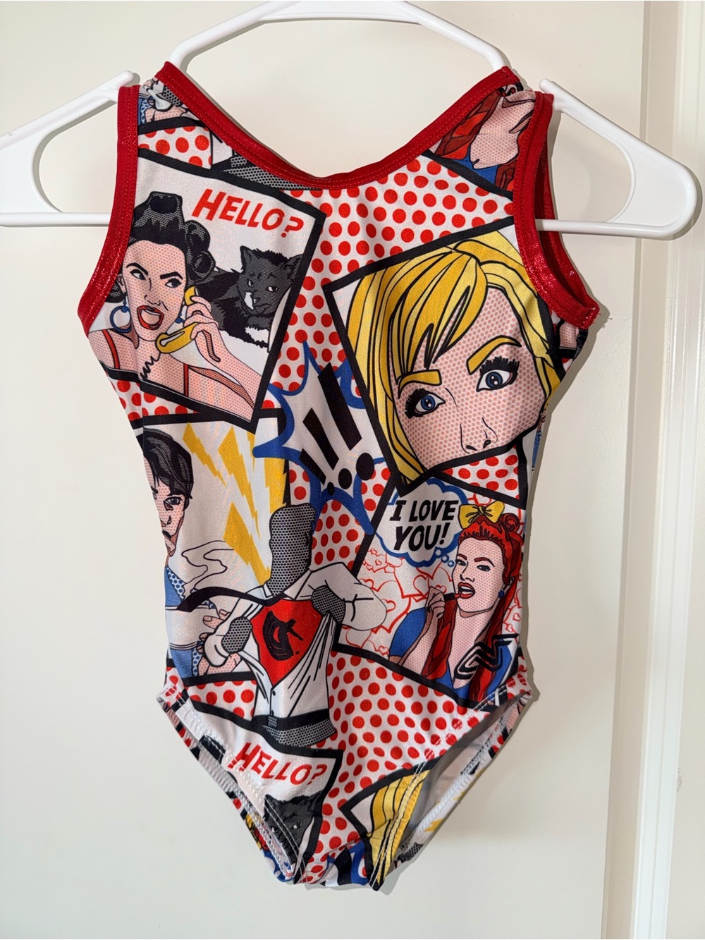Aerials Alpha Factor Comic Book Print Gymnastics Leotard